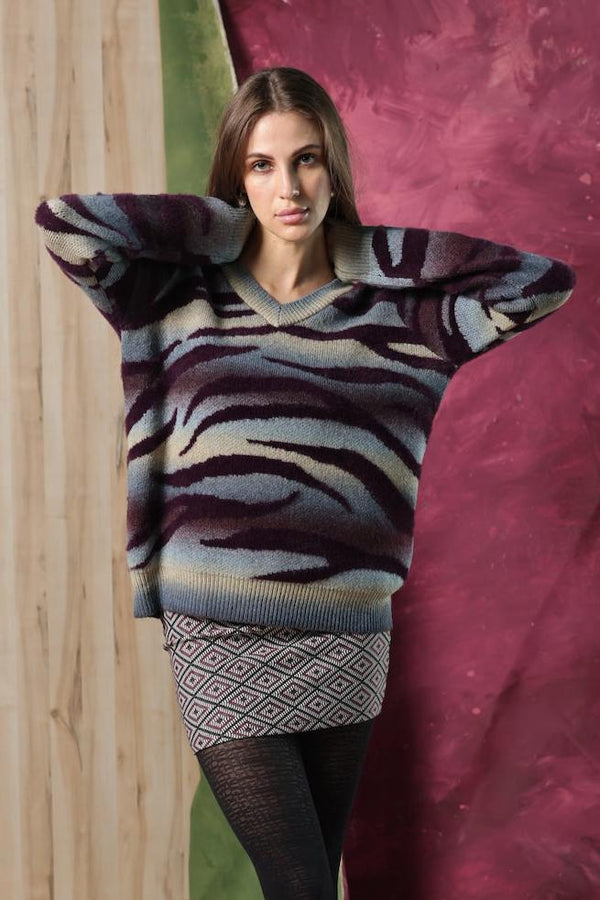 WINE MULTI WILLOW SWEATER