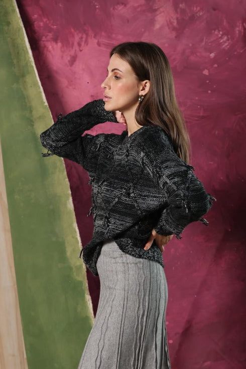 BLACK MULTI LUNA SWEATER