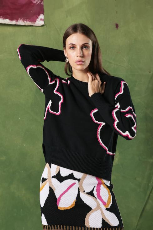 BLACK TESS PULLOVER
