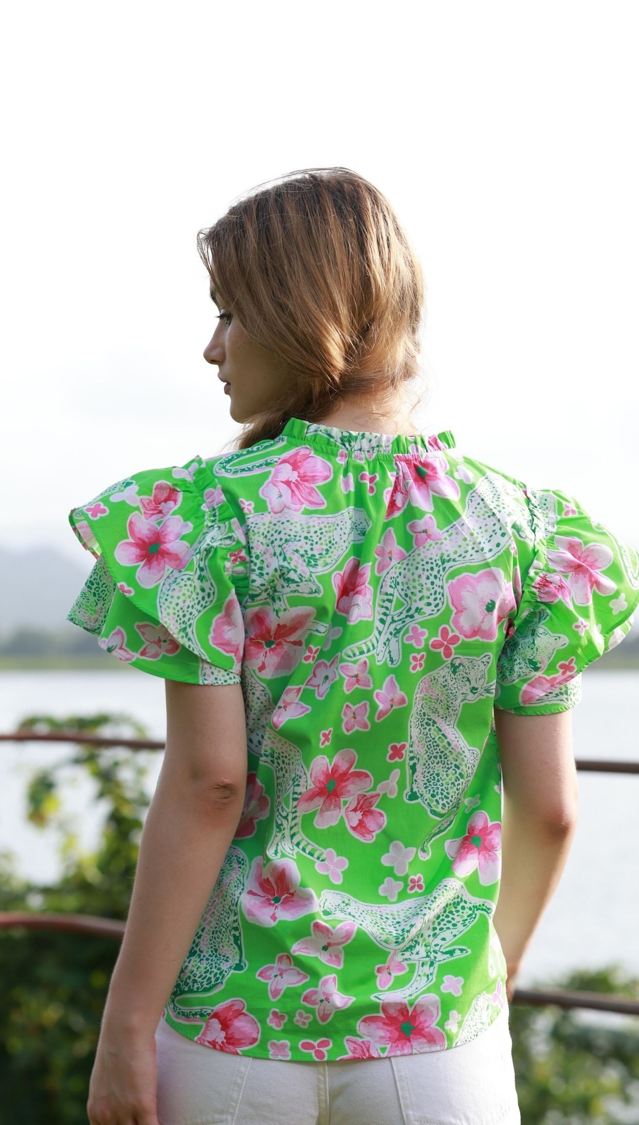 CHEETAH FLORALS WREN Top