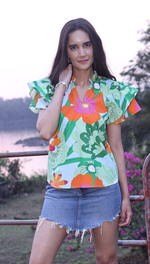 FLORAL POPS WREN Top
