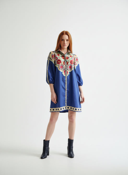 COBALT FLORALS AVA DRESS