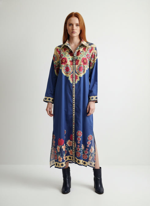 COBALT FLORALS ELIZA DRESS