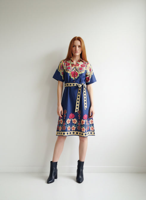 COBALT FLORALS VIVIAN DRESS