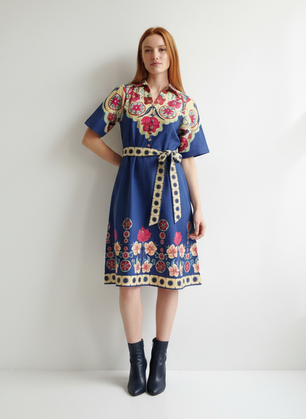 COBALT FLORALS VIVIAN DRESS