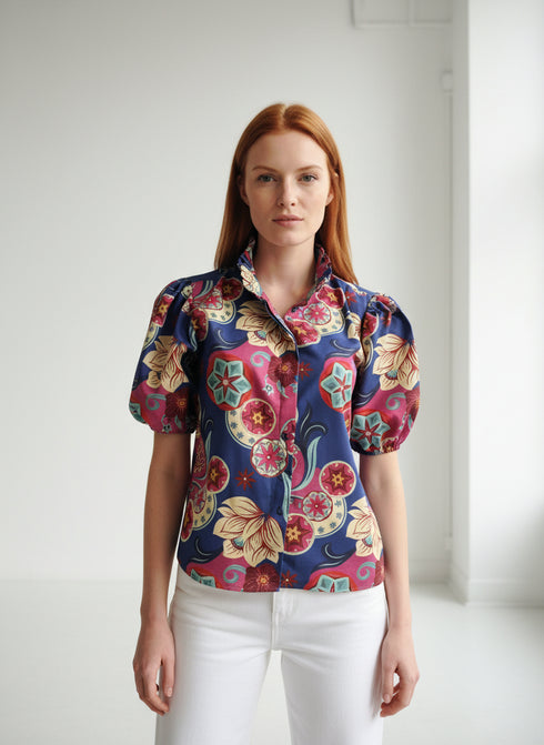 COBALT FLORALS KAI TOP