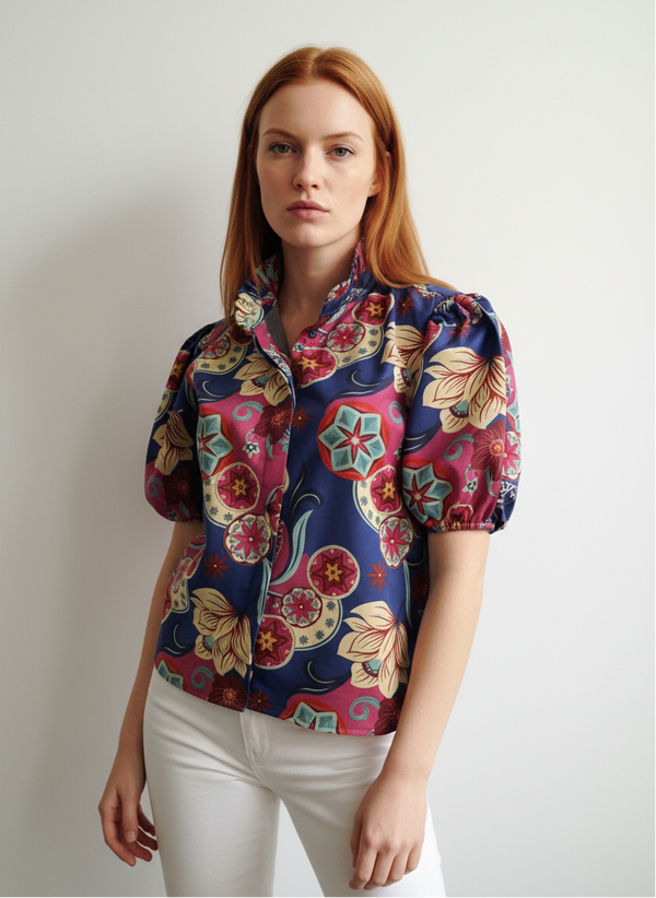 COBALT FLORALS KAI TOP