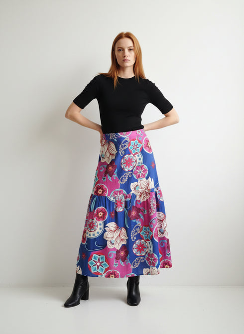 COBALT FLORALS ADA SKIRT