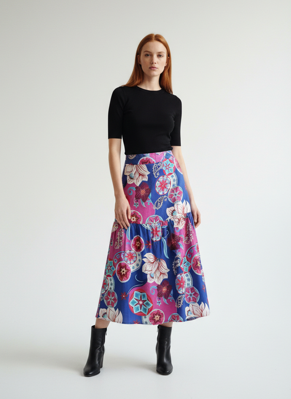 COBALT FLORALS ADA SKIRT