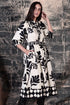 BLACK FOLIAGE REMI DRESS