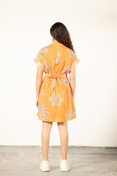 APRICOT FILIGREE YANA DRESS