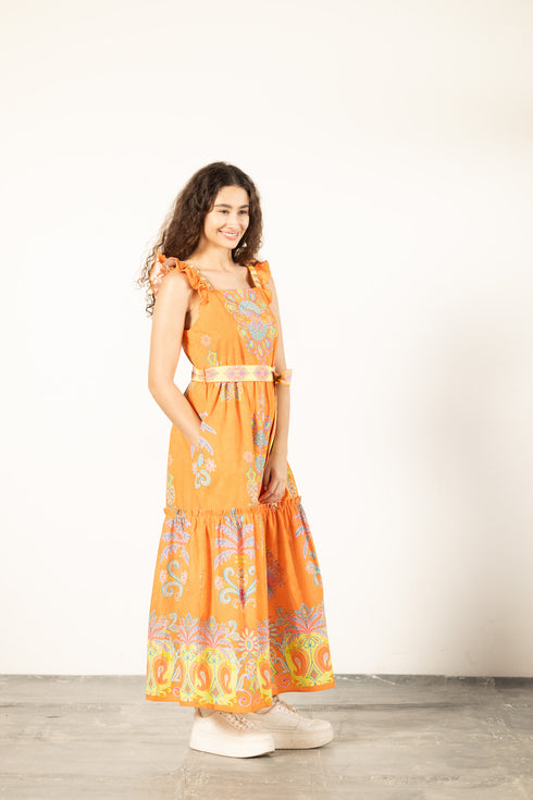 APRICOT FILIGREE ELSIE DRESS
