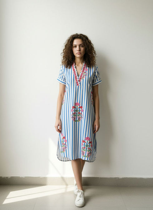 STRIPED GARDEN ALANA DRESS