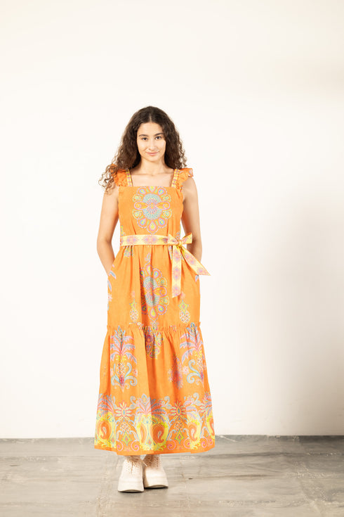 APRICOT FILIGREE ELSIE DRESS