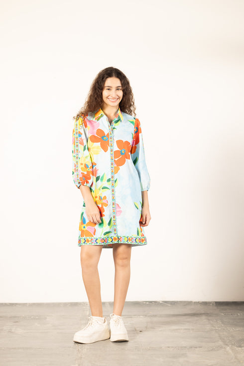 FLORAL SKY AVA DRESS