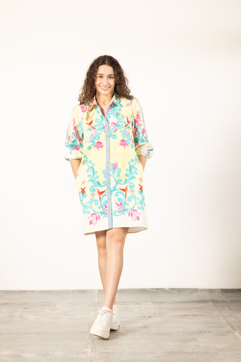 AQUA SCROLL AVA DRESS