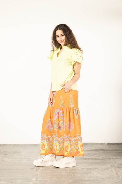 APRICOT FILIGREE ADA SKIRT