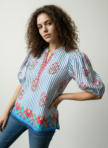 STRIPED GARDEN RAYA TOP