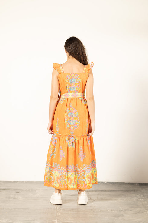 APRICOT FILIGREE ELSIE DRESS