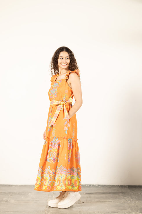 APRICOT FILIGREE ELSIE DRESS