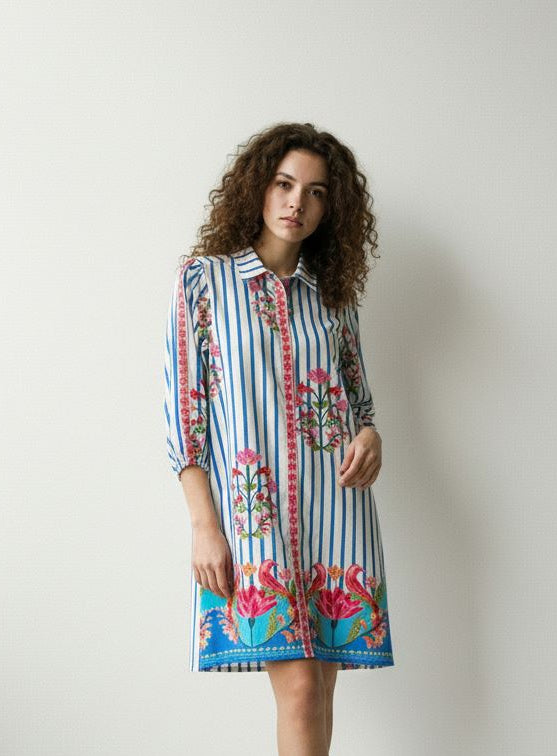 STRIPED GARDEN AVA DRESS