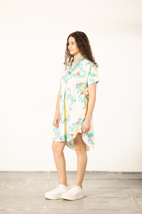 AQUA SCROLL ALANA DRESS