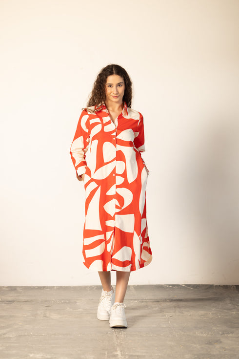SCARLET SHARDS LIZ DRESS