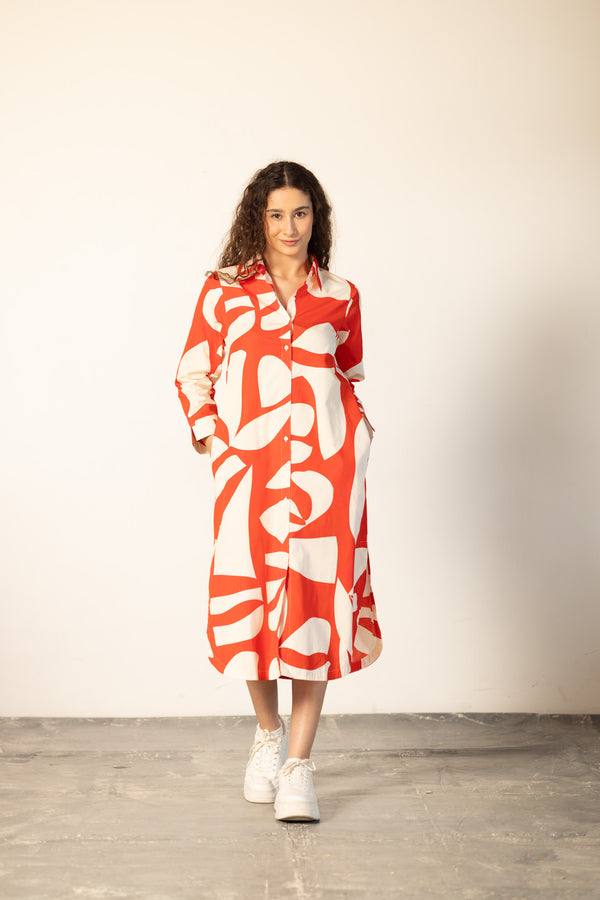 SCARLET SHARDS LIZ DRESS