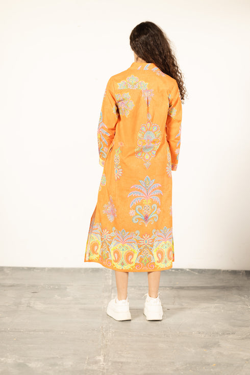 APRICOT FILIGREE ELIZA DRESS