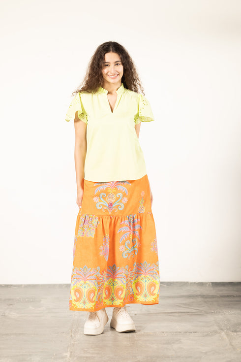 APRICOT FILIGREE ADA SKIRT