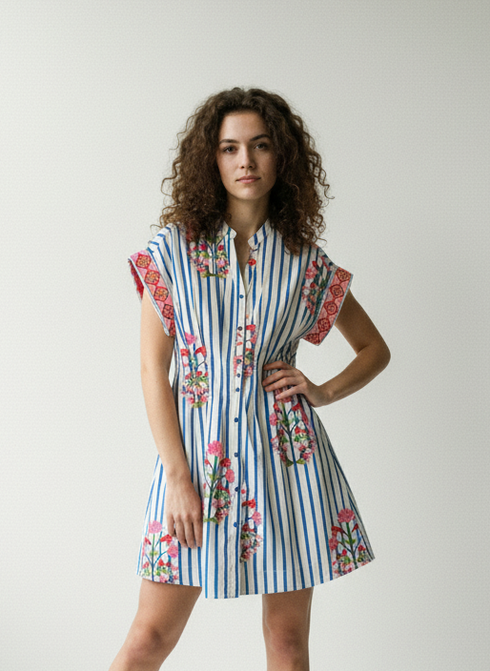 STRIPED GARDEN YANA DRESS