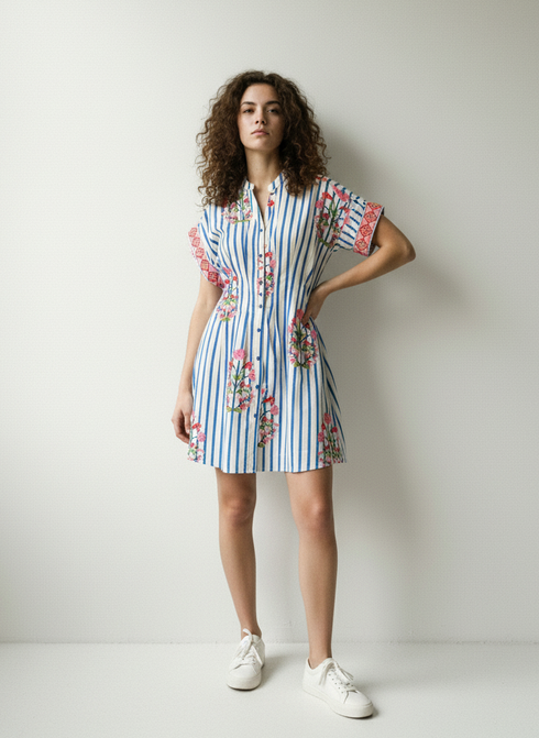 STRIPED GARDEN YANA DRESS
