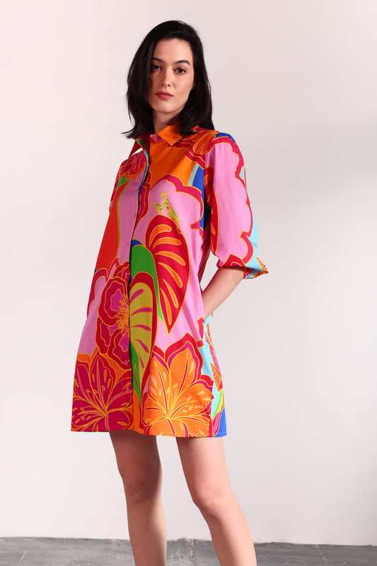 BIG FLORALS AVA DRESS