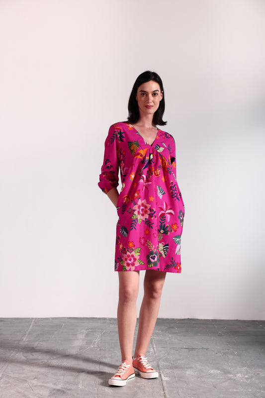 RASPBERRY BLOOM ANA DRESS