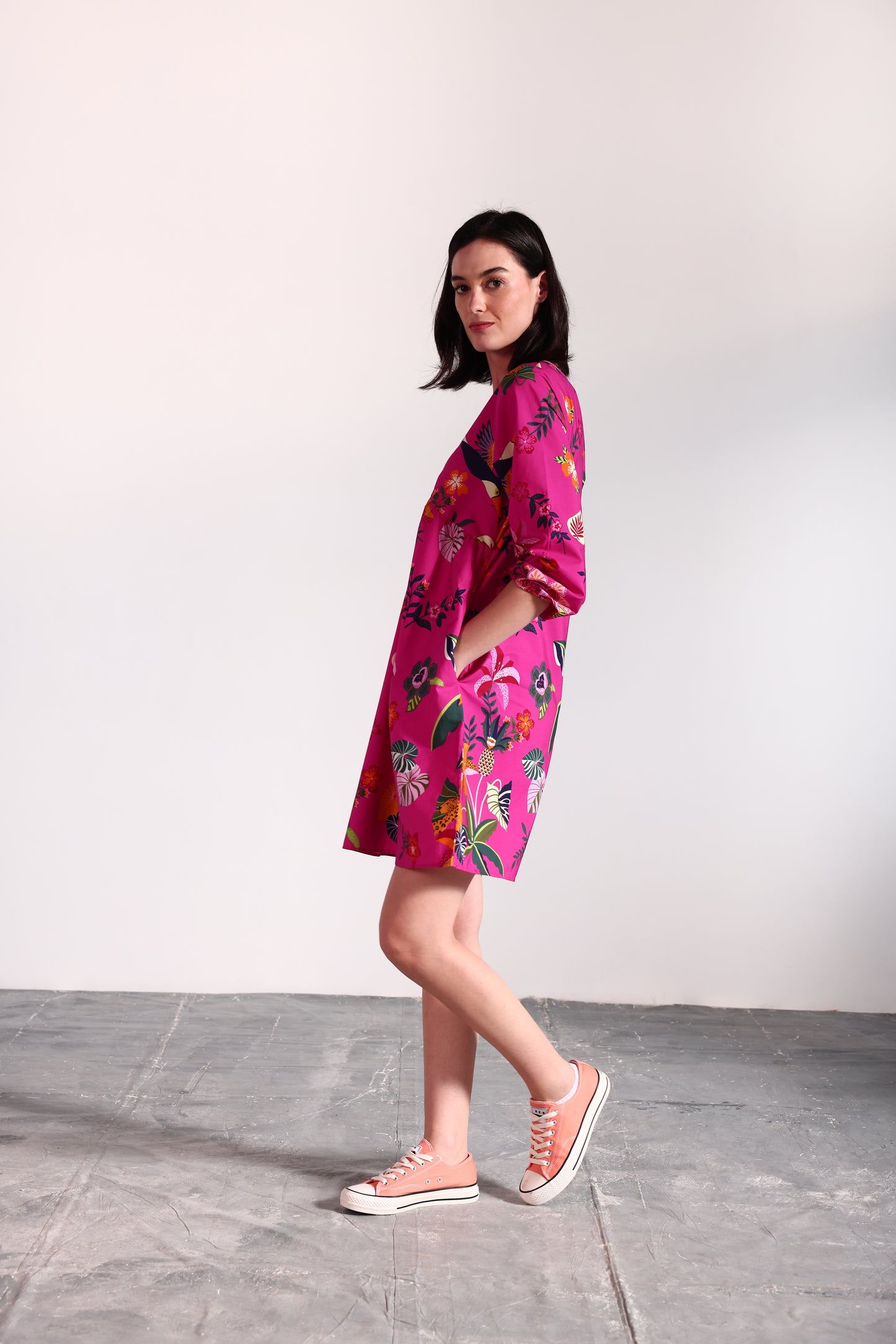RASPBERRY BLOOM ANA DRESS