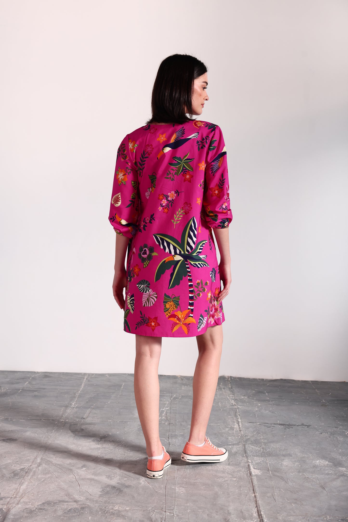 RASPBERRY BLOOM ANA DRESS