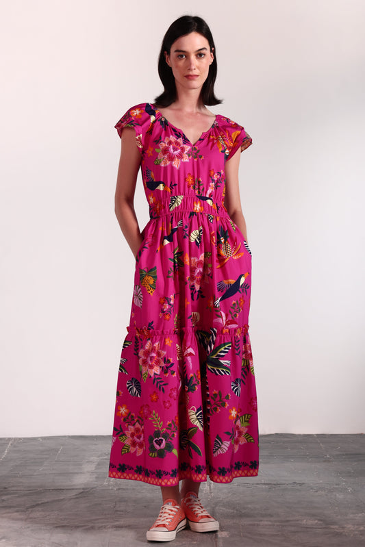 RASPBERRY BLOOM ARIA DRESS