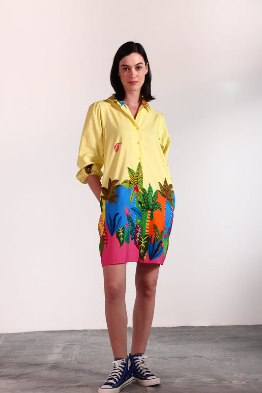 TROPICAL PATCHWORK AVA DRESS