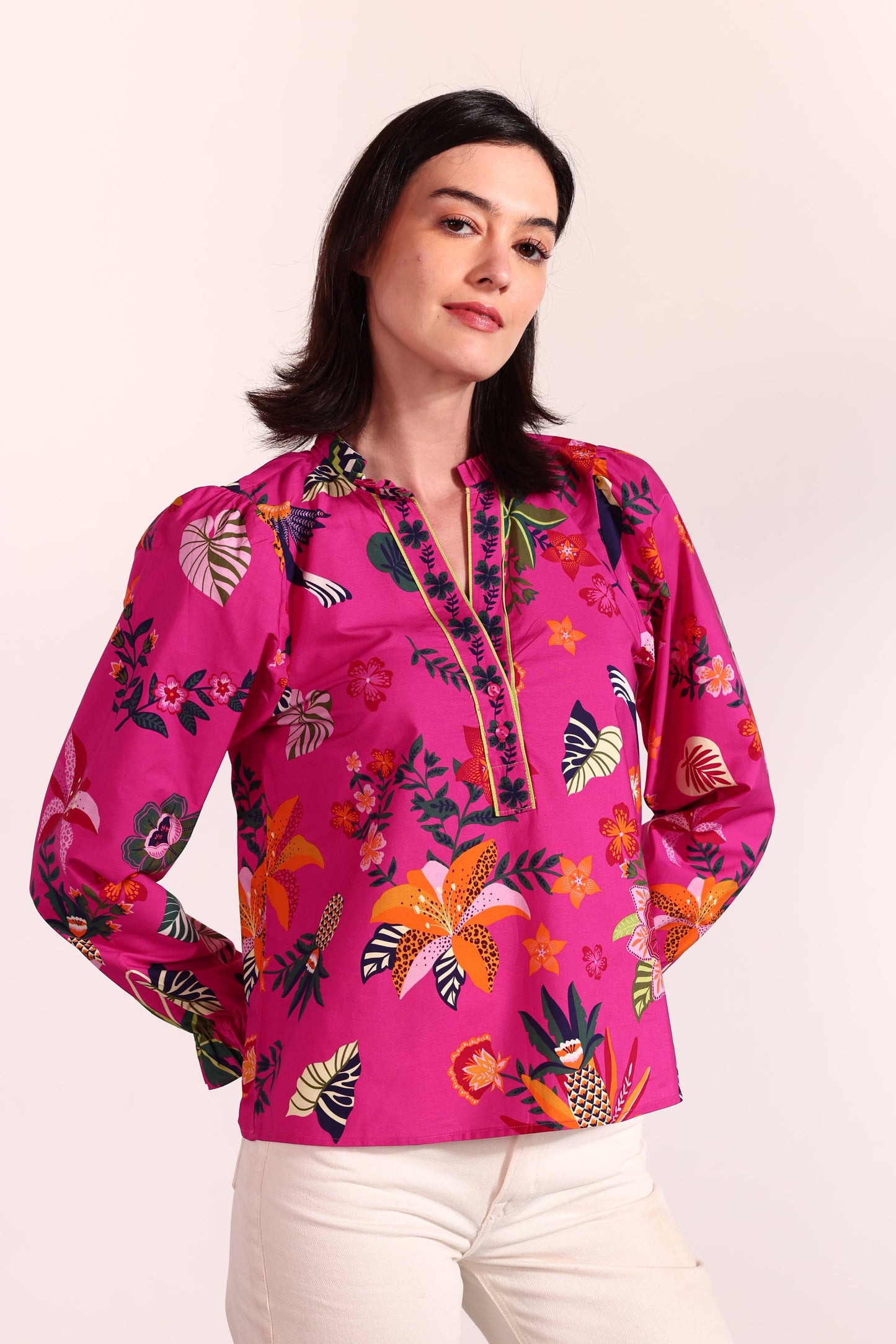 RASPBERRY BLOOM ASHLEY TOP