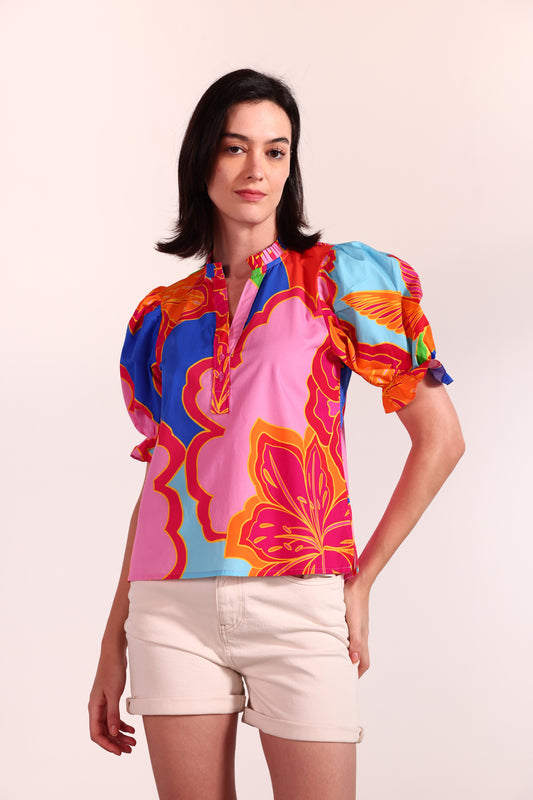 BIG FLORALS AMY TOP
