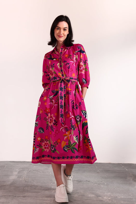 RASPBERRY BLOOM REMI DRESS
