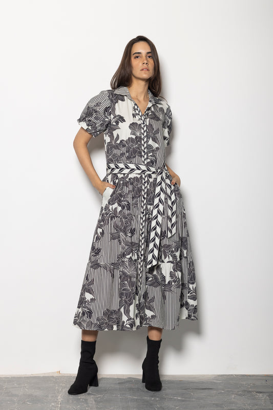 NOIR FLORALS DELLA DRESS