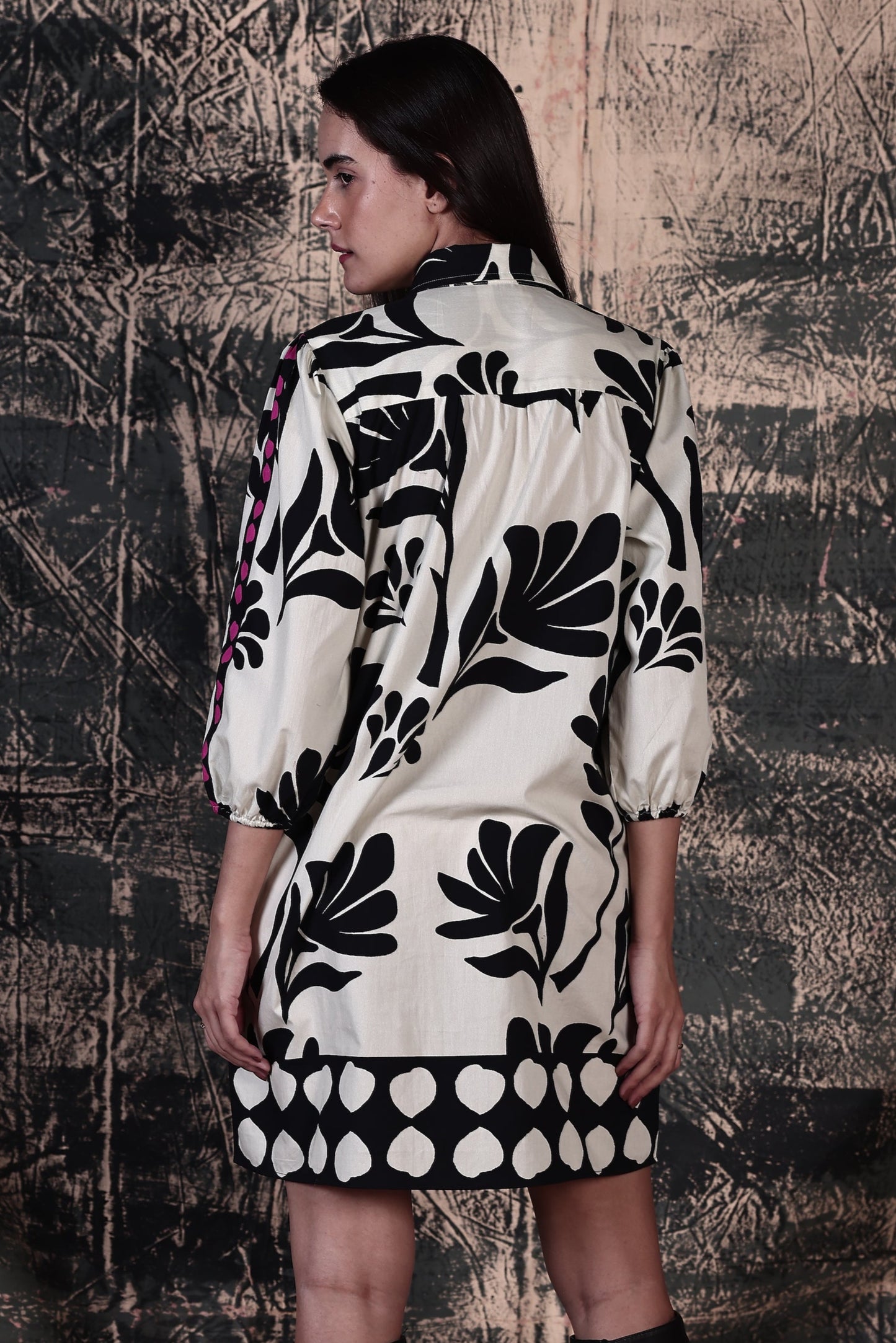 BLACK FOLIAGE AVA DRESS