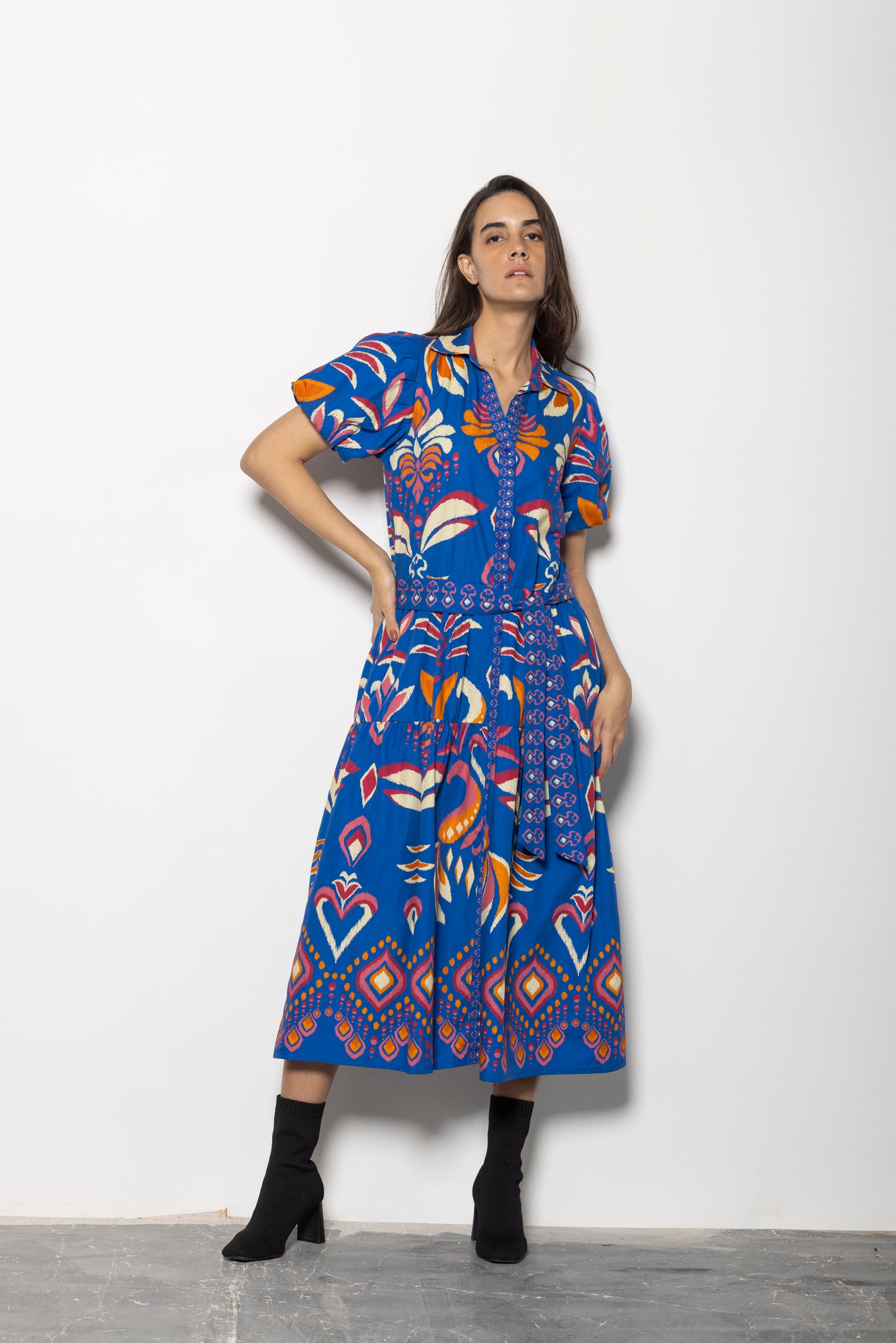 COBALT IKAT DELLA DRESS