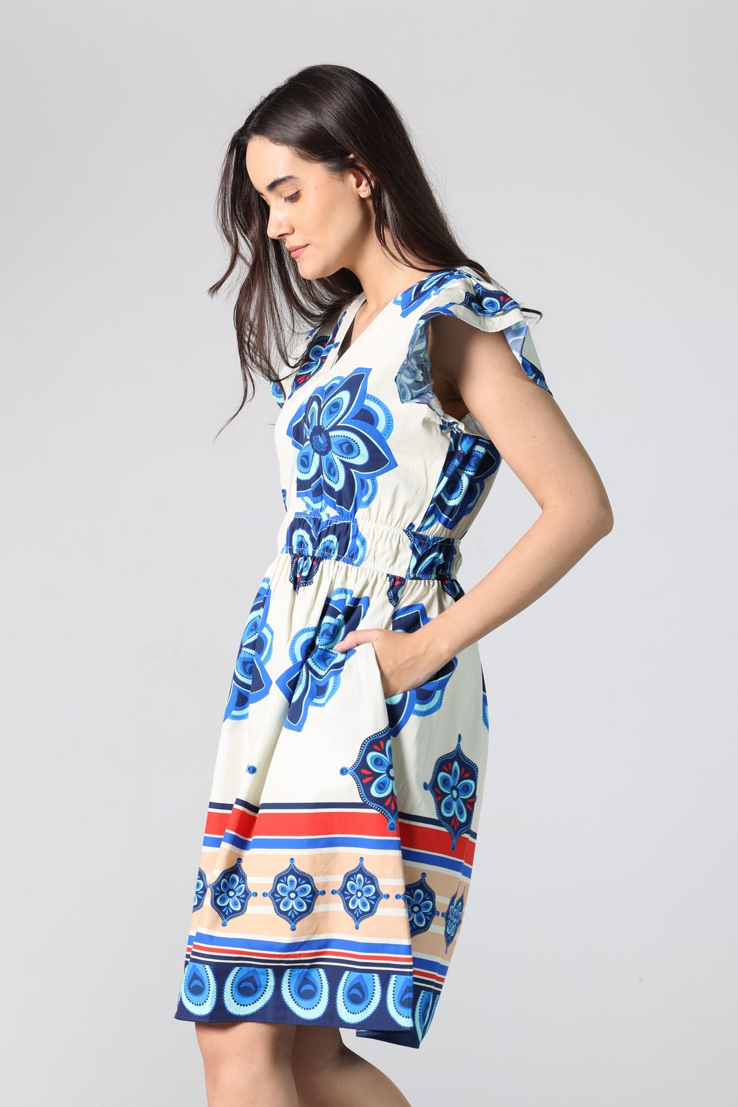GEOMETRIC FLORALS ARIANNA DRESS