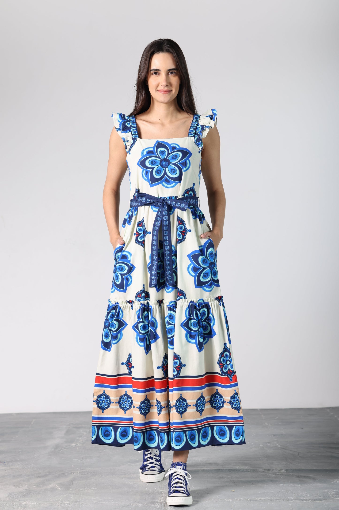 GEOMETRIC FLORALS ELSIE DRESS
