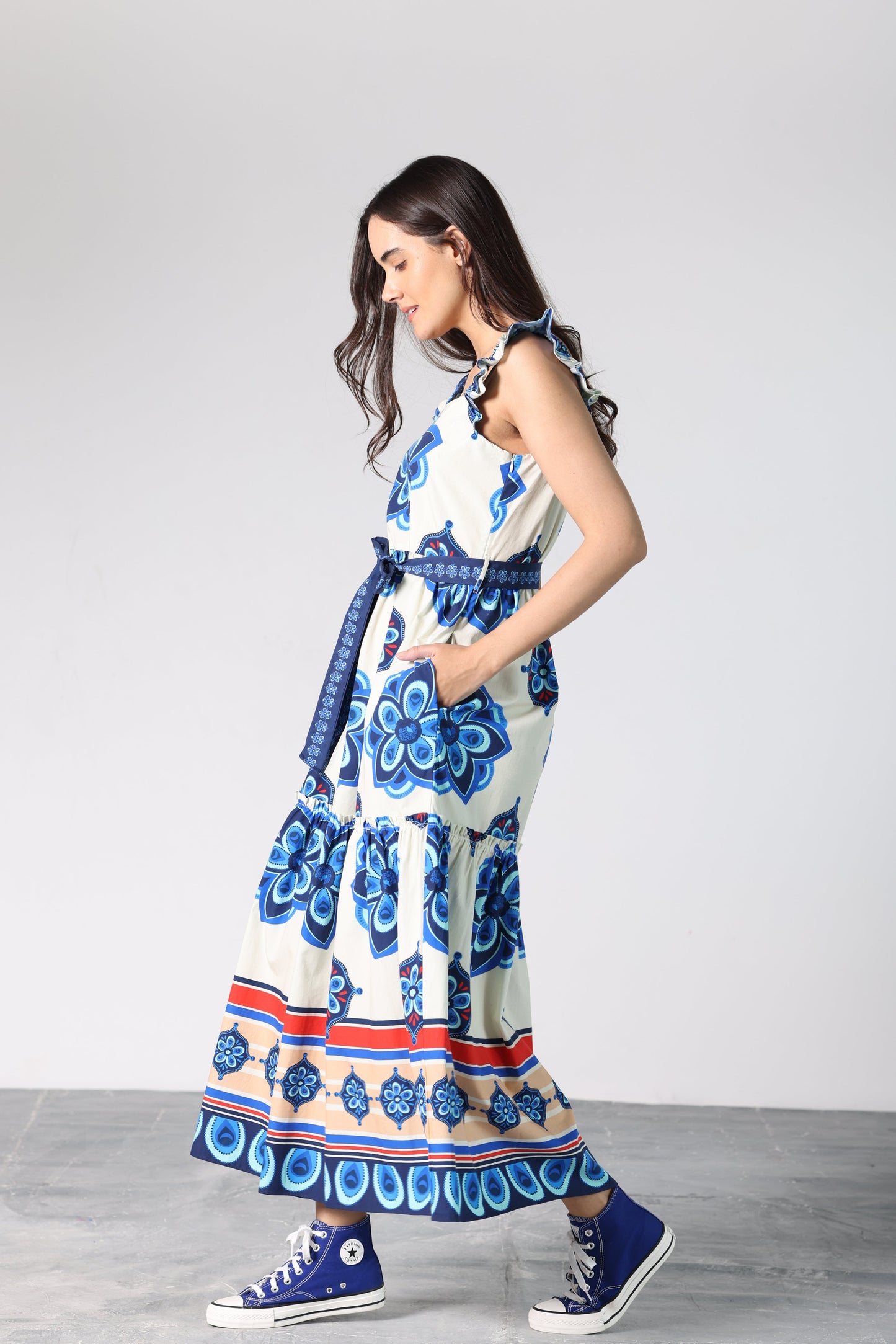 GEOMETRIC FLORALS ELSIE DRESS