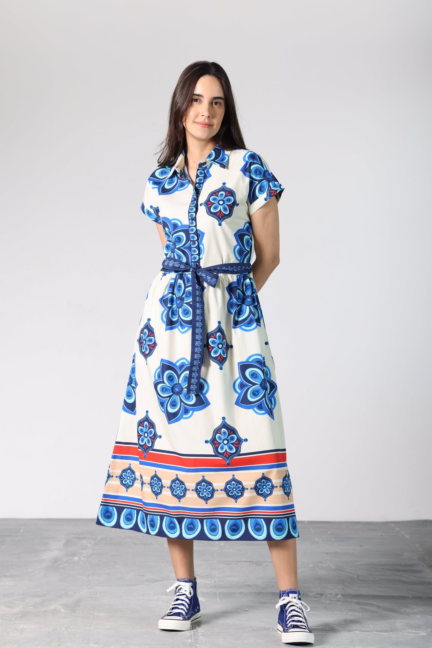 GEOMETRIC FLORALS RYLIE DRESS