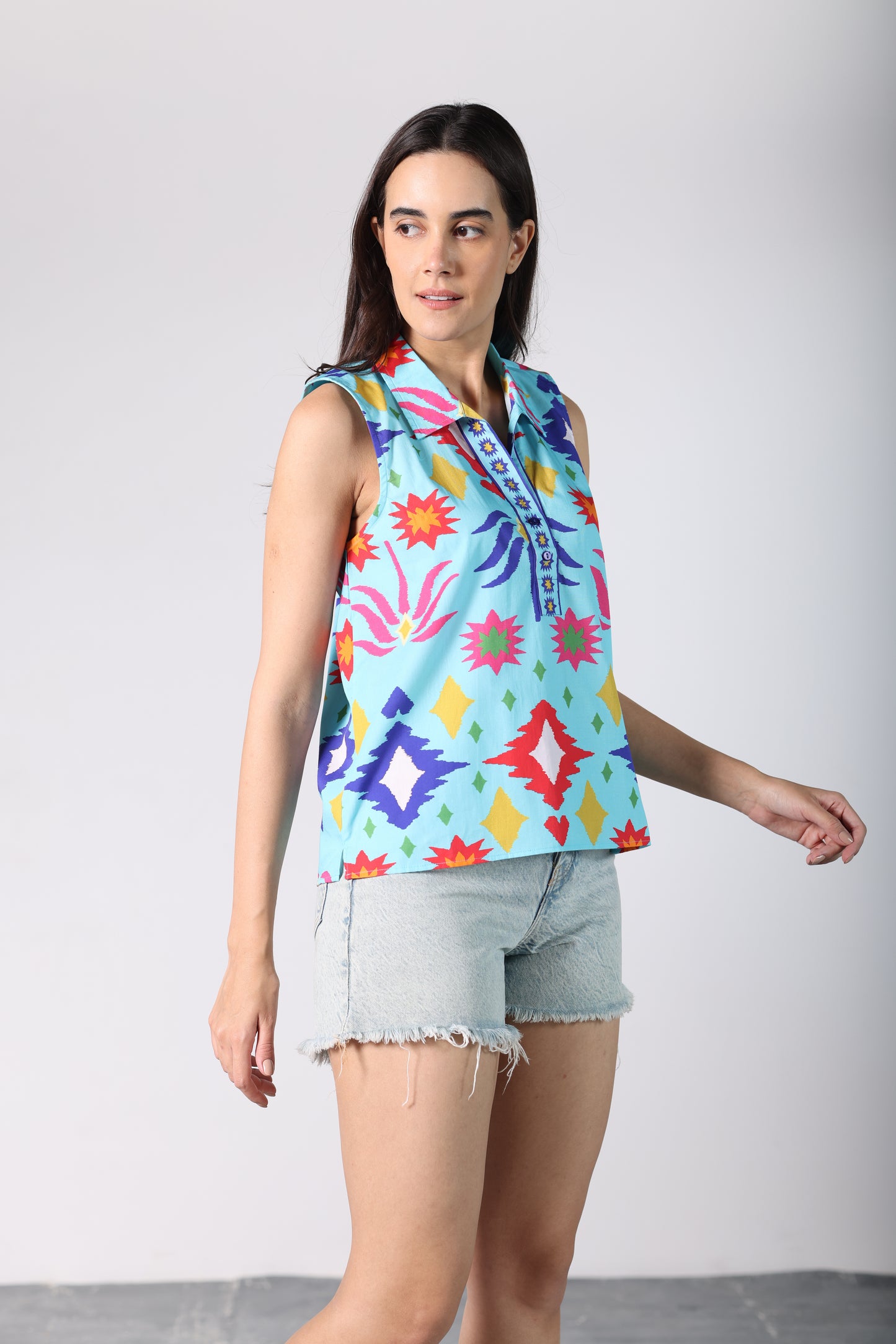 AQUA IKAT SKY TOP