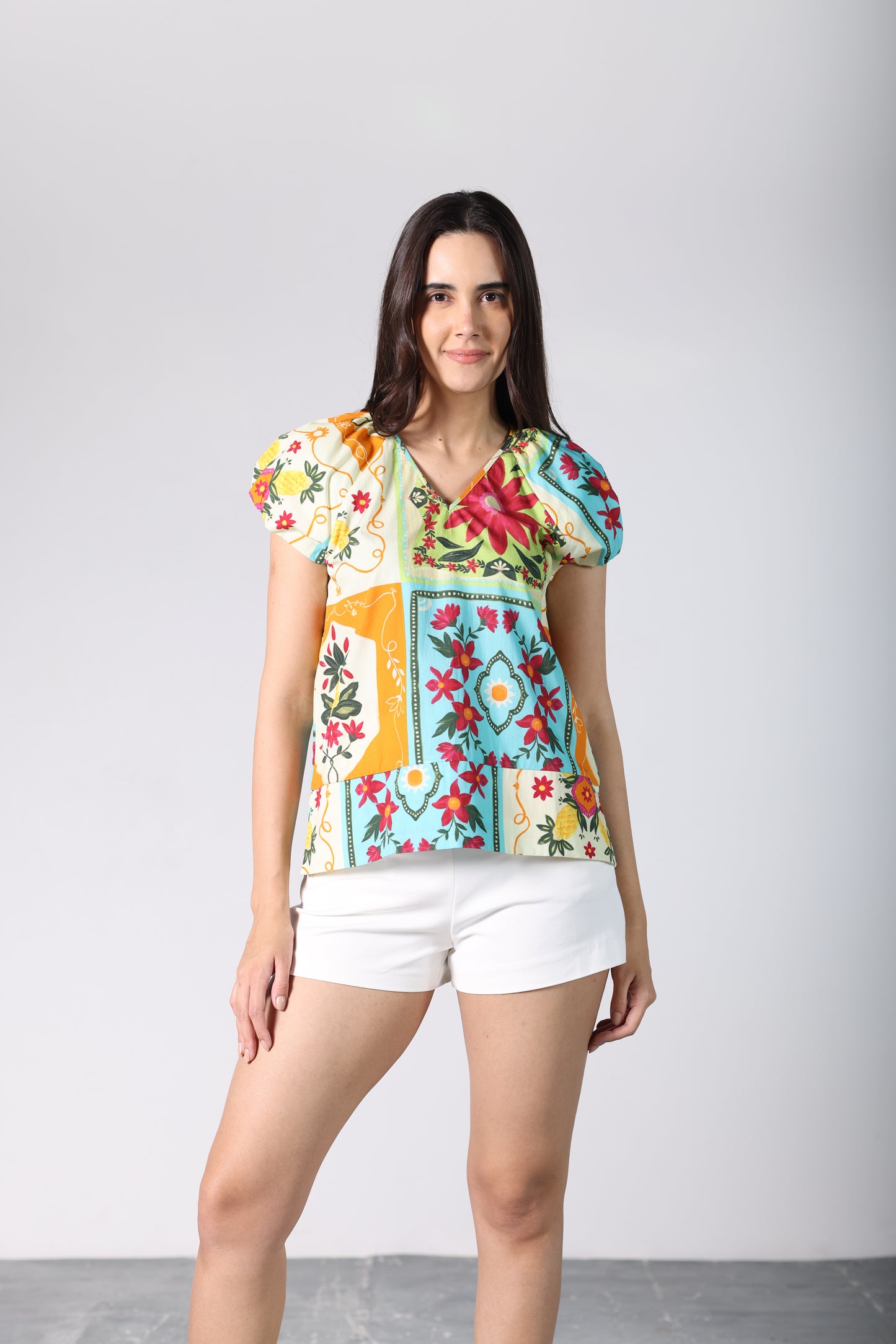 PATCHWORK LEA TOP